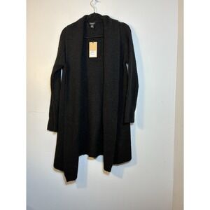 Halogen Open Front Sweater Knit Black Sz M Casual Comfort NEW!